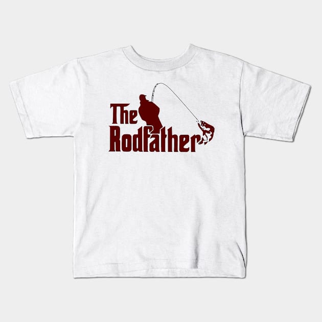 The Rodfather Fishing Fathers Day Kids T-Shirt by VisionDesigner